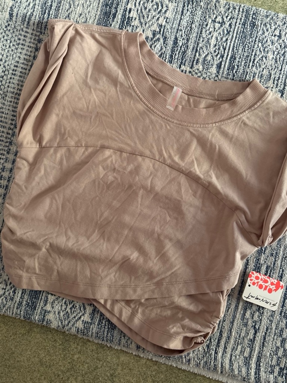 Free People Mauve Short Sleeve Crop Tee